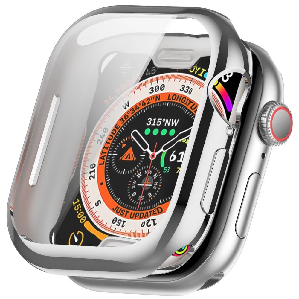 Apple Watch 10 - 42mm - Gummi Schutz Case Metall-Look