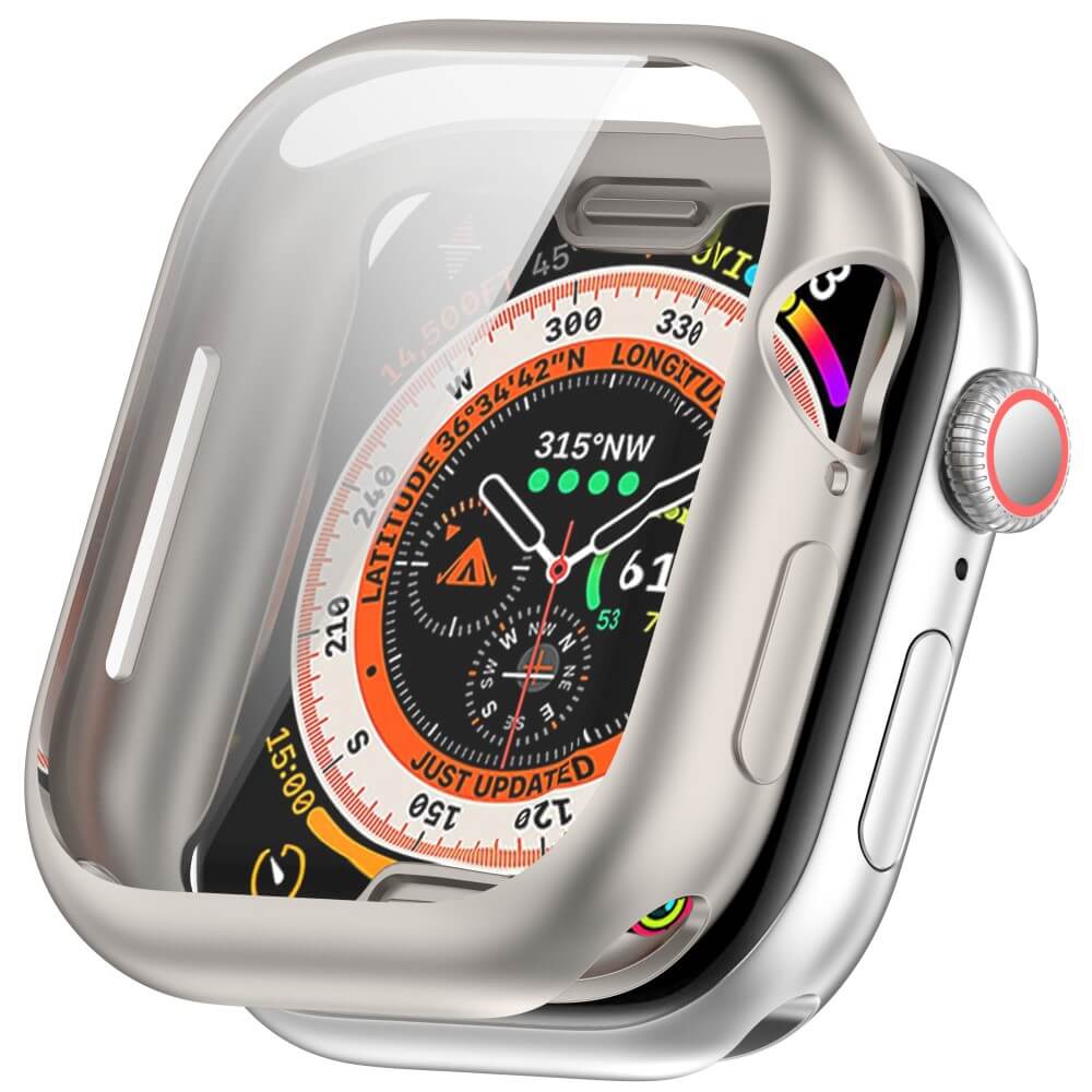 Apple Watch 10 - 42mm - Gummi Schutz Case Metall-Look
