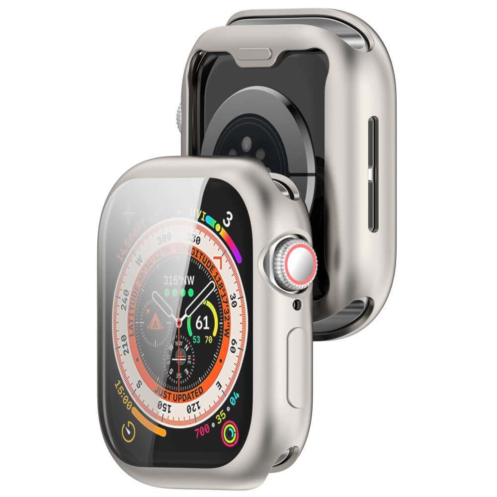 Apple Watch 10 - 42mm - Gummi Schutz Case Metall-Look