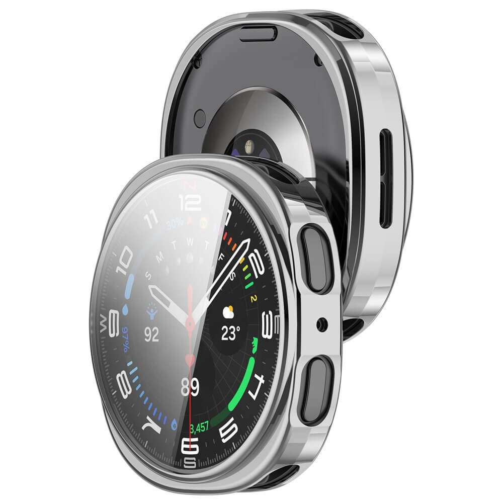 Samsung Galaxy Watch 8 44mm - Rubber Protective Case Metal Look
