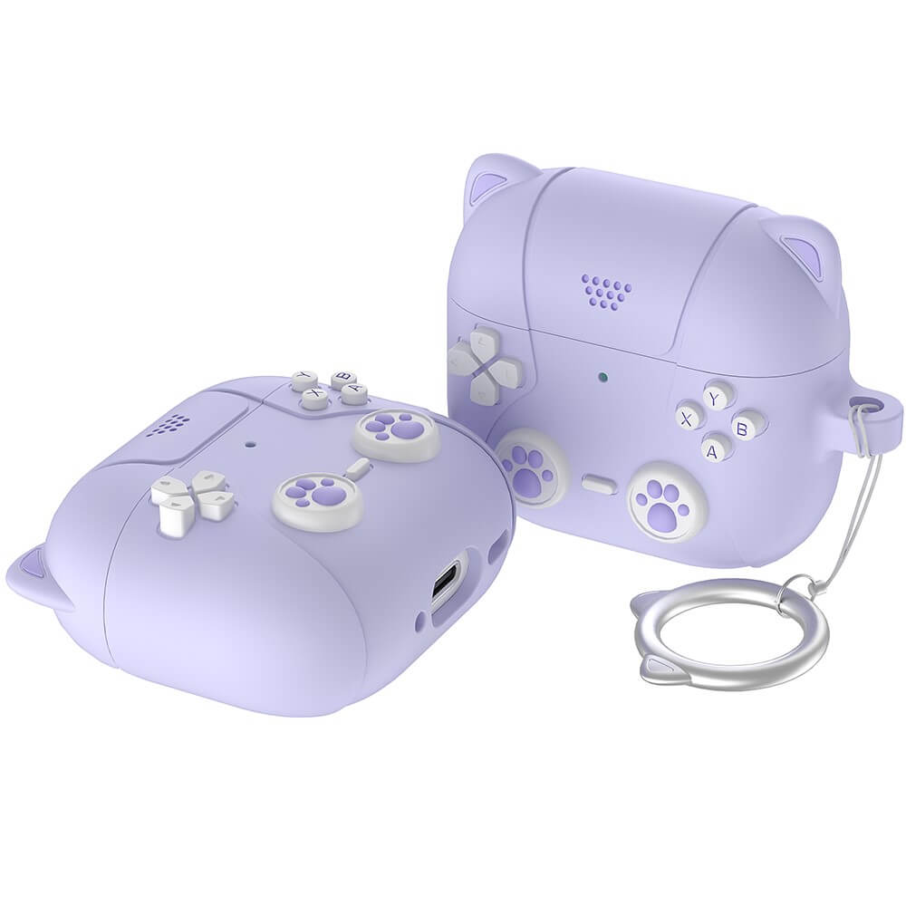 Airpods 4 - Custodia protettiva in silicone gatto 3D