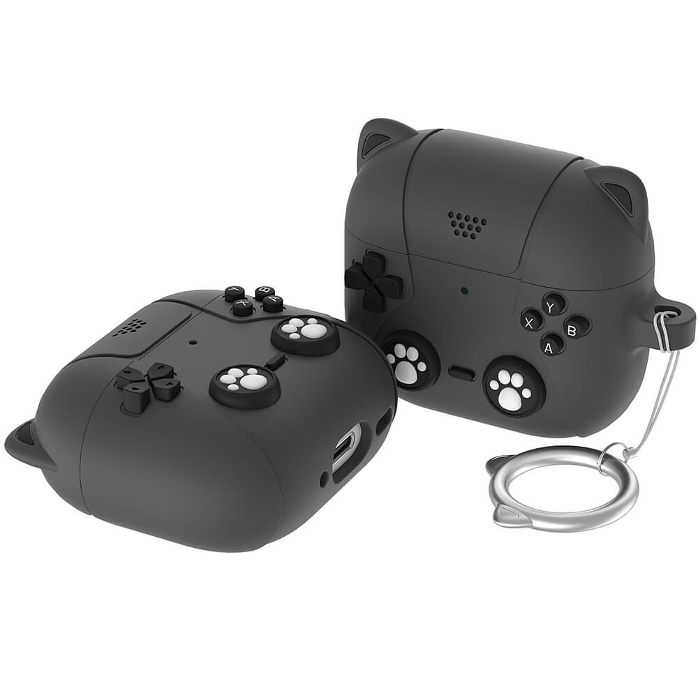 Airpods 4 - Custodia protettiva in silicone gatto 3D