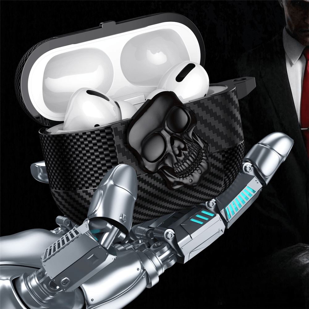 AirPods 4 - Skull Schutzhülle mit Karabiner