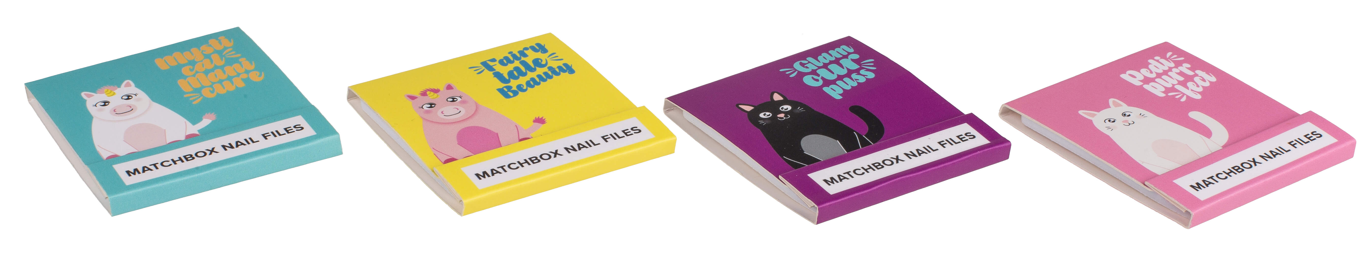 Set de 4 limes à ongles en boîte d'allumettes