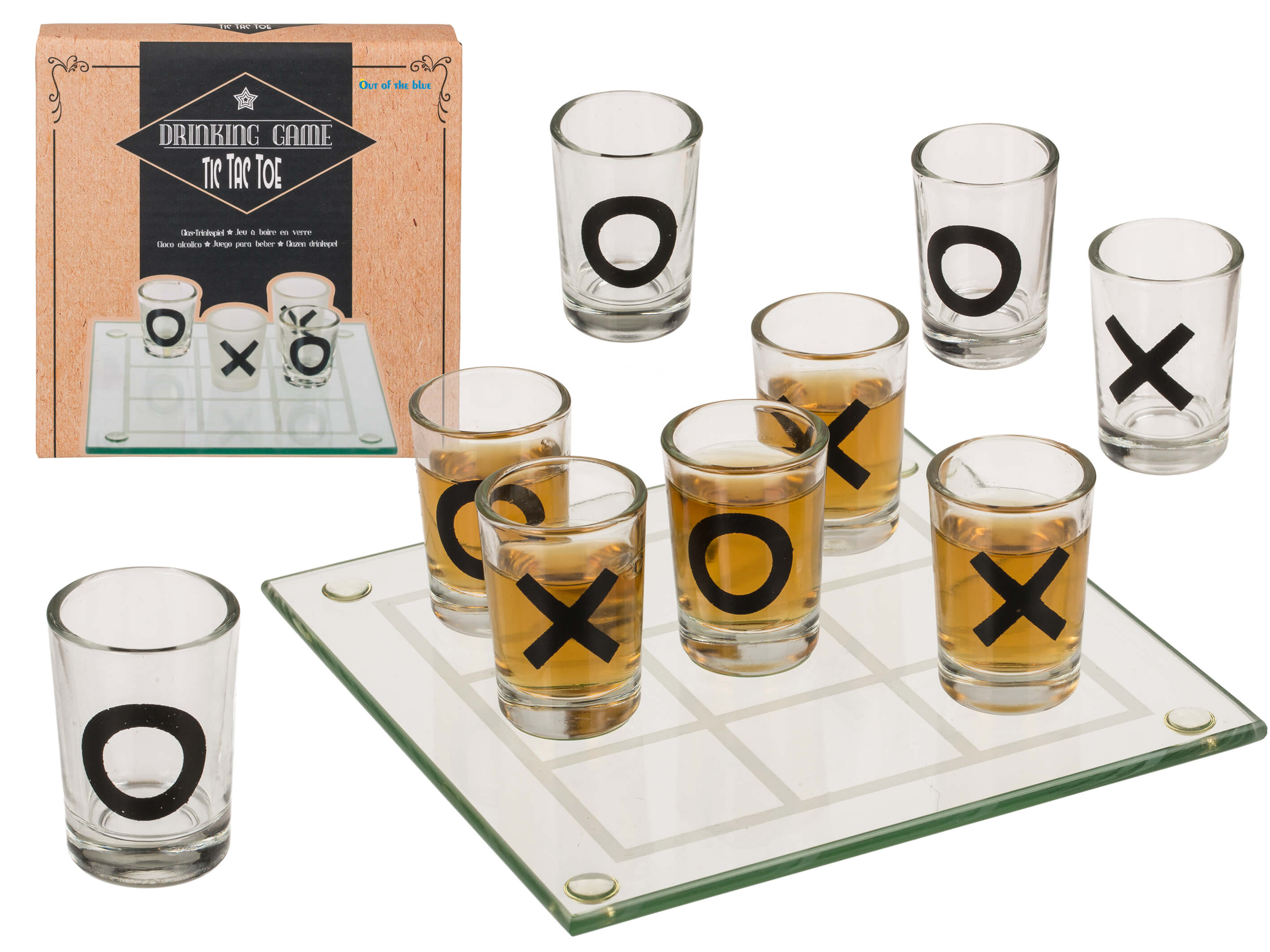 Glas-Trinkspiel Tic Tac Toe