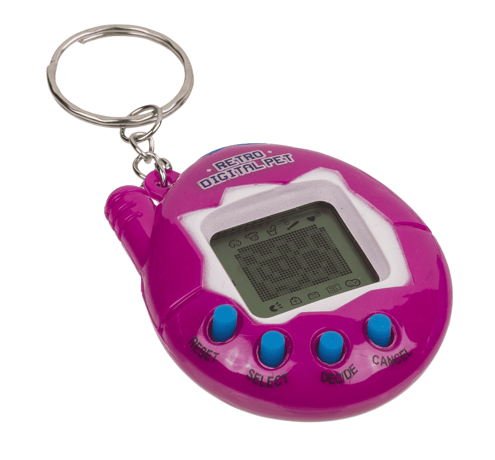 Mini retro game console pet keychain