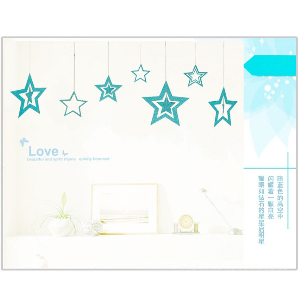 Stelle di carta glitterate Decorazione per feste di matrimonio di Natale Blu scuro