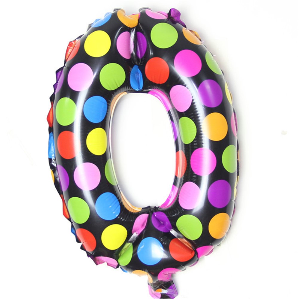 Number Balloon Colorful Dotted Number