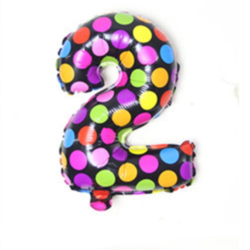 Number Balloon Colorful Dotted Number