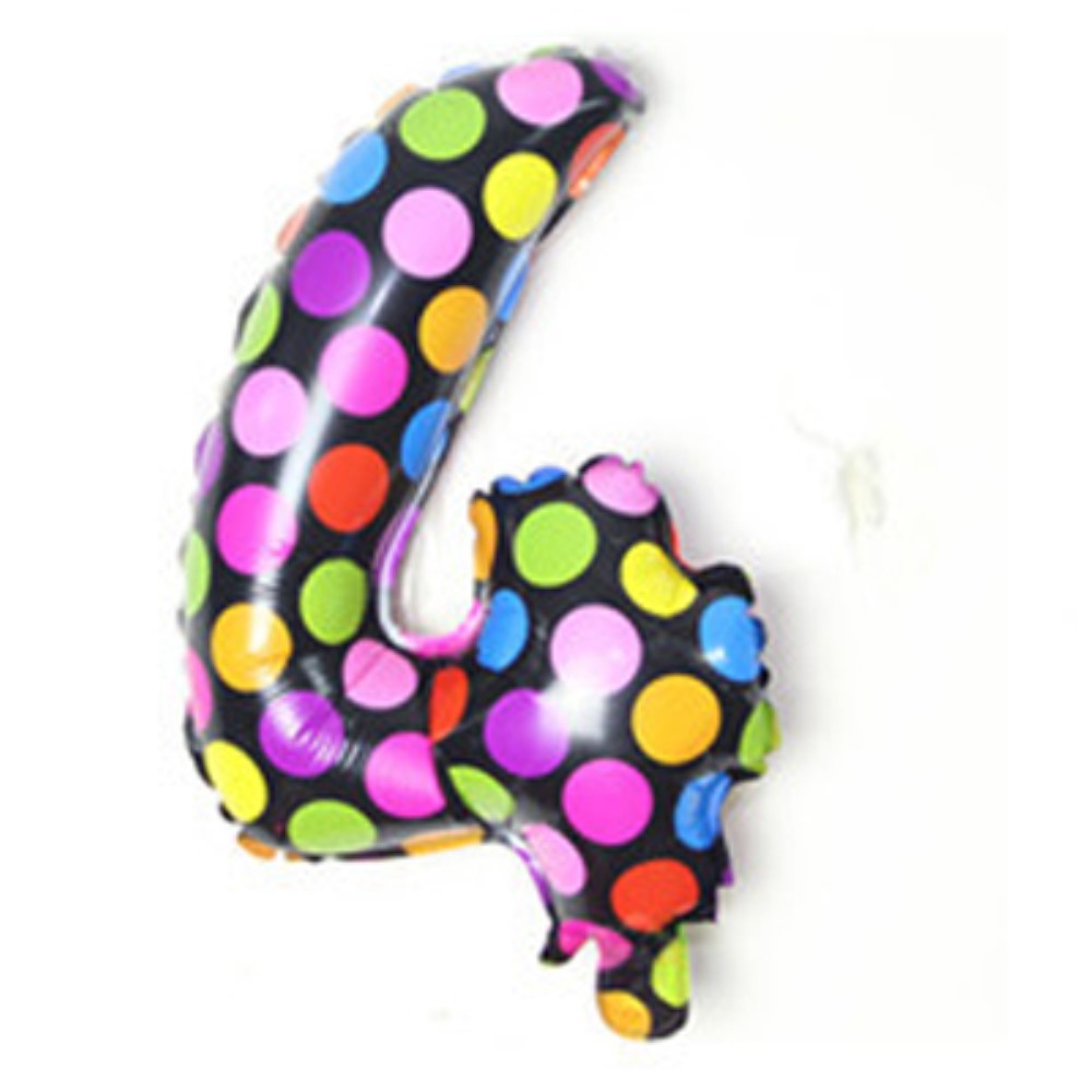 Number Balloon Colorful Dotted Number