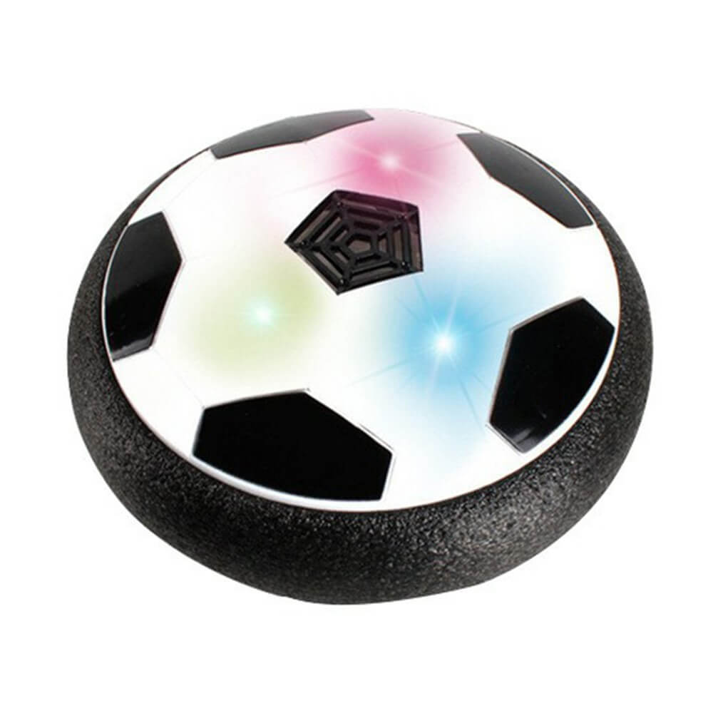 Der Cover-Discount Hover Fußball mit LED Licht ist ein elektrischer Air Power Soccer Ball für Kinder mit schützenden Schaumstoffkanten und bunten Lichtern für sicheres, spaßiges Indoor-Spiel.