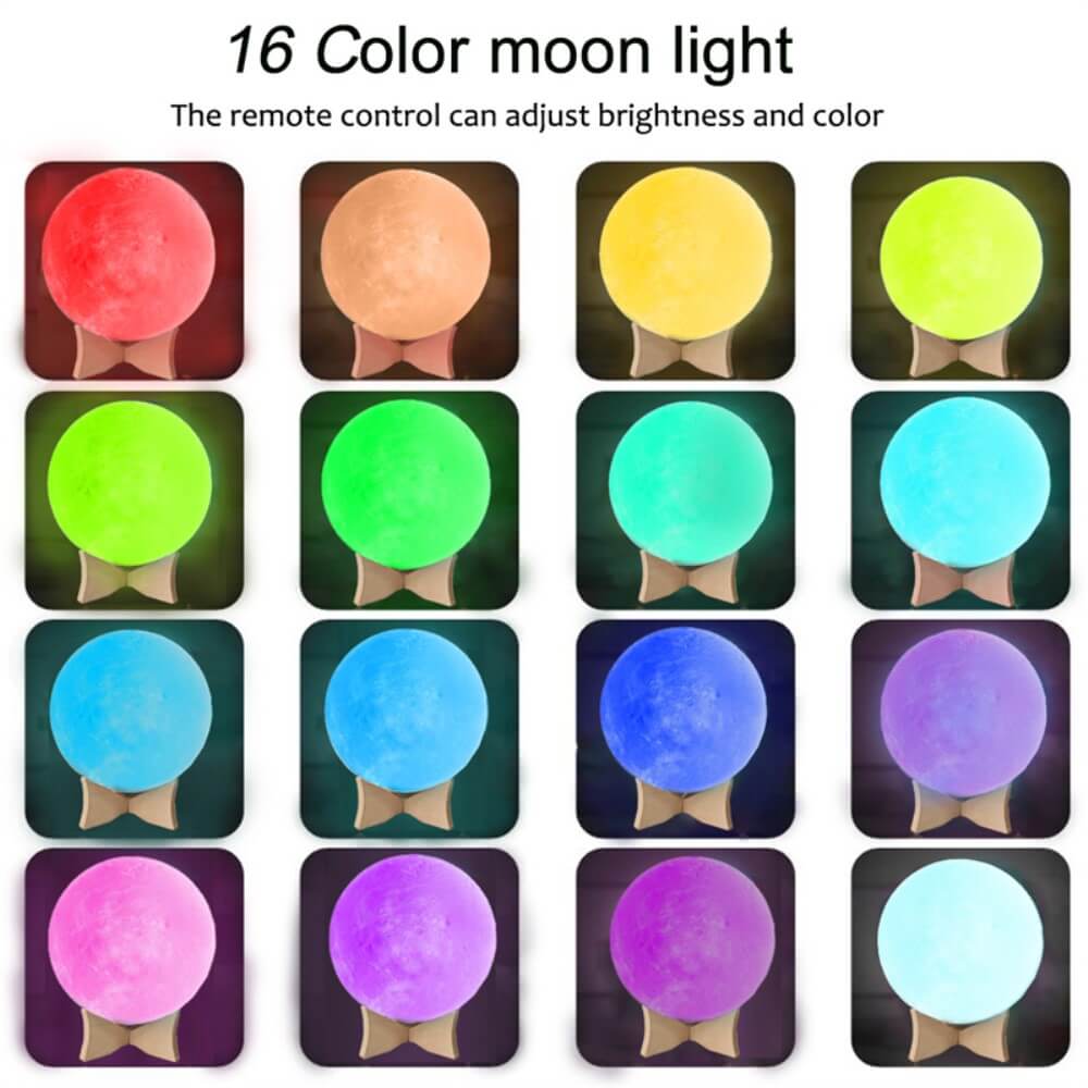 Multicolor LED Mondlampe dimmbar 3D 15CM