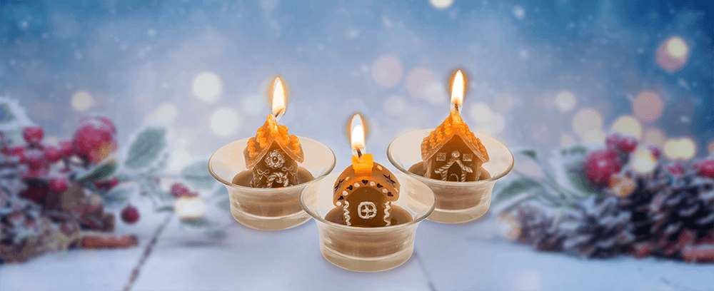 Tealight real wax gingerbread cottage