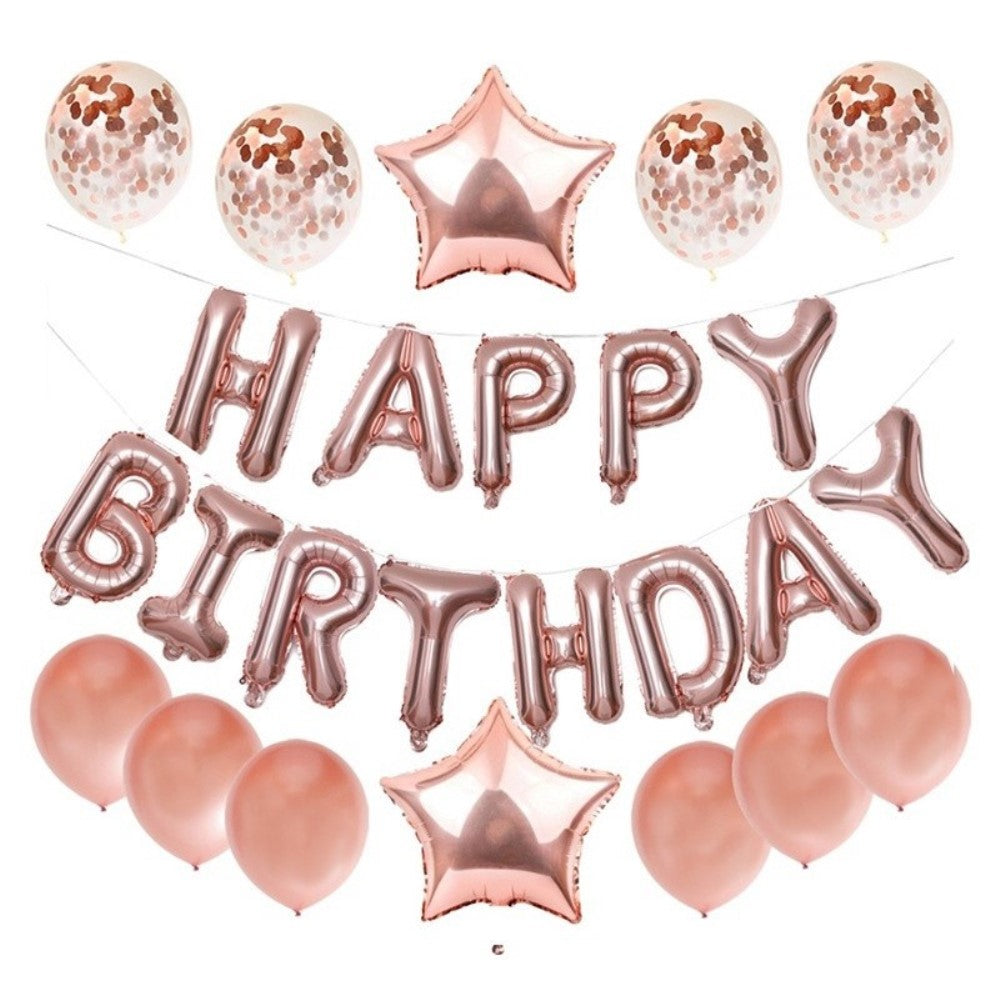 Happy Birthday Balloon Banner Set