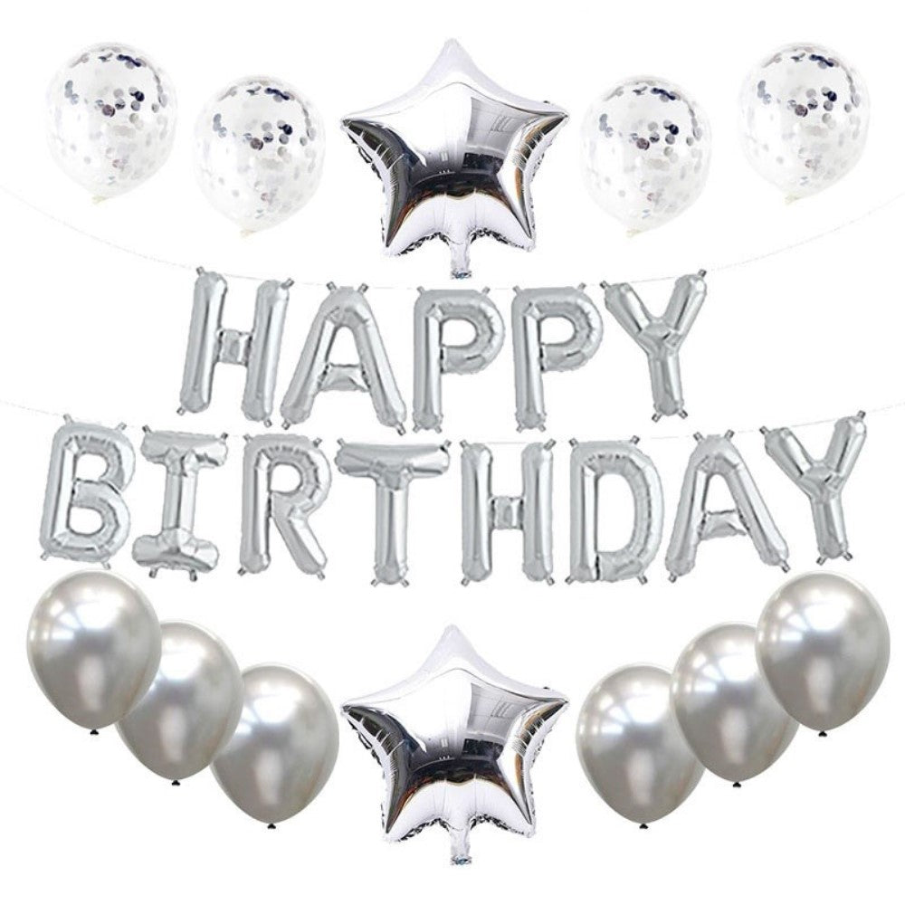 Happy Birthday Balloon Banner Set