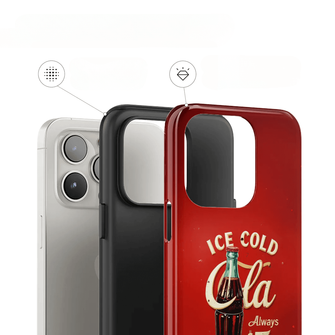 Entdecken Sie die Casarto Galaxy S25 Ultra Handyhülle Taste the Feeling: Limitierte Art Edition in schlichtem Weiß, Schwarz oder Rot mit einem Vintage-Design einer eiskalten Cola-Flasche. MagSafe kompatibel und perfekter Schutz für Ihr S25.