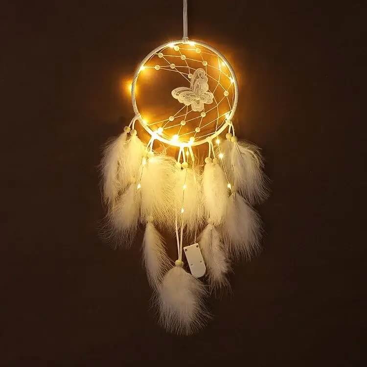 Attrape-rêves Dream Catcher avec LED papillon