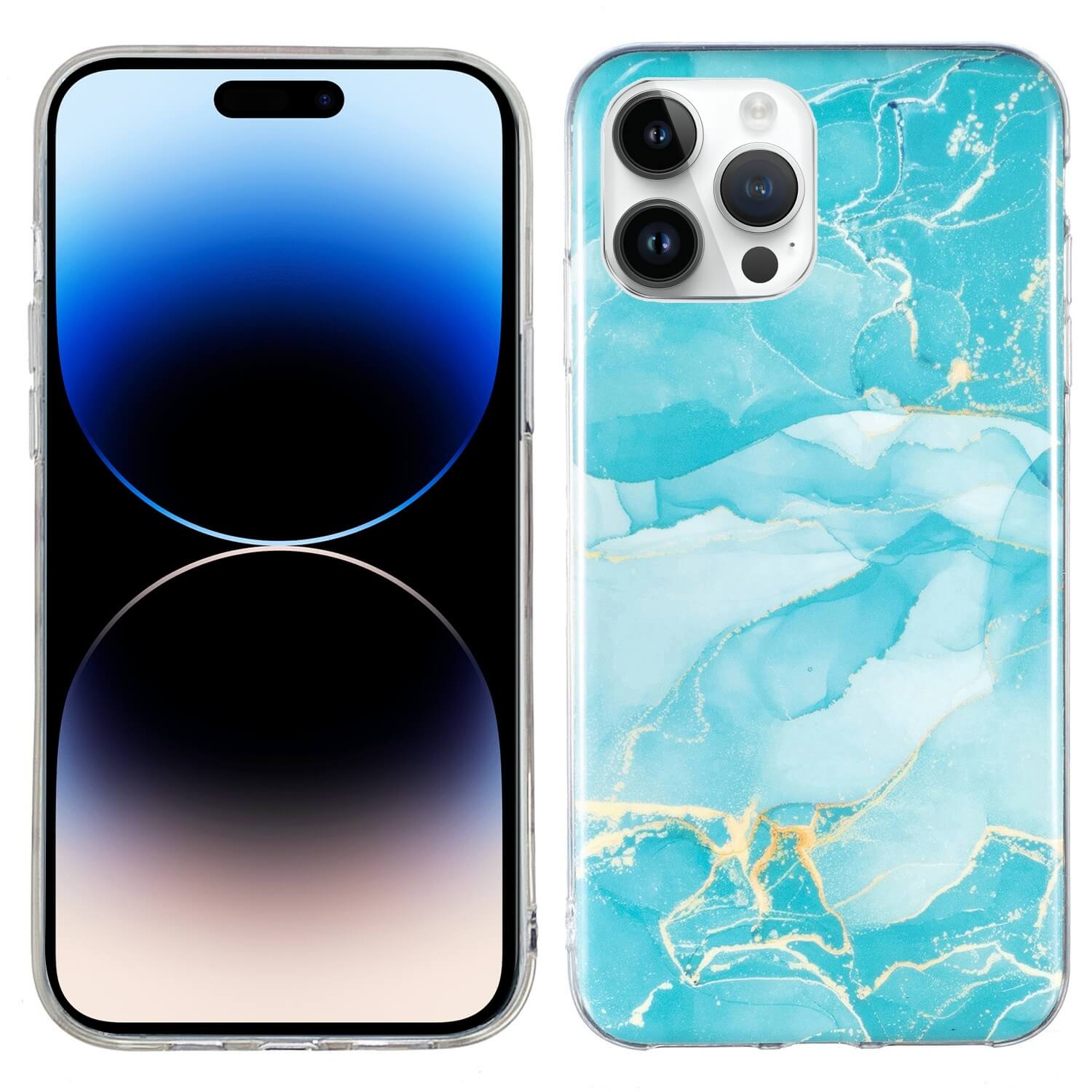 iPhone 14 Pro - Soft Rubber Case Marble
