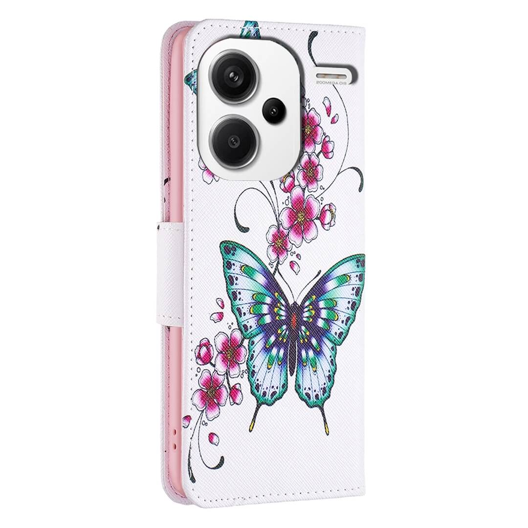Xiaomi Redmi Note 13 Pro+ - Etui Hülle Schmetterling weiss