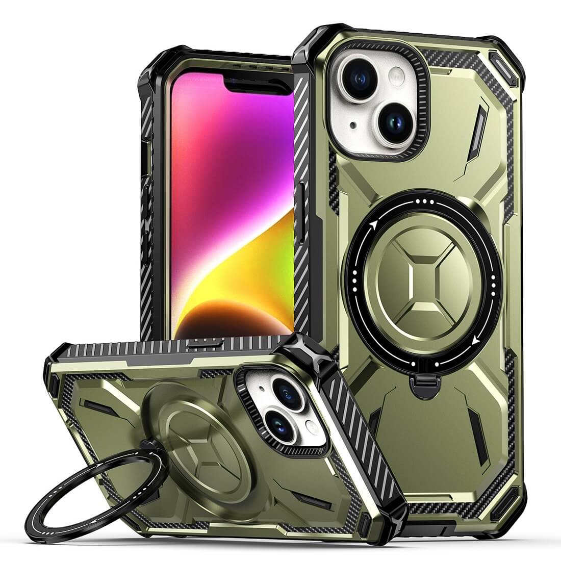iPhone 15 - Armor Case robuste avec Kickstand