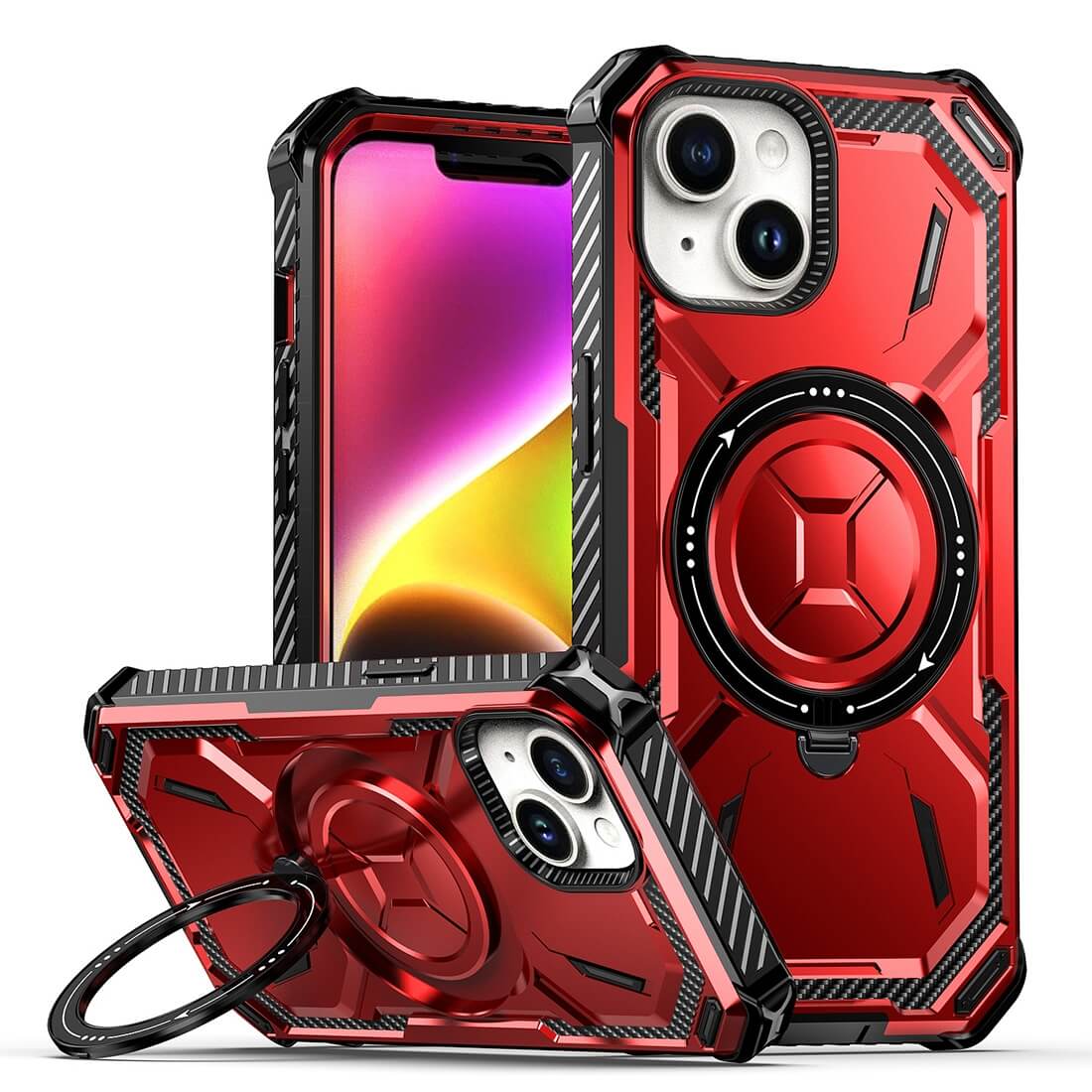 iPhone 15 - Armor Case robuste avec Kickstand