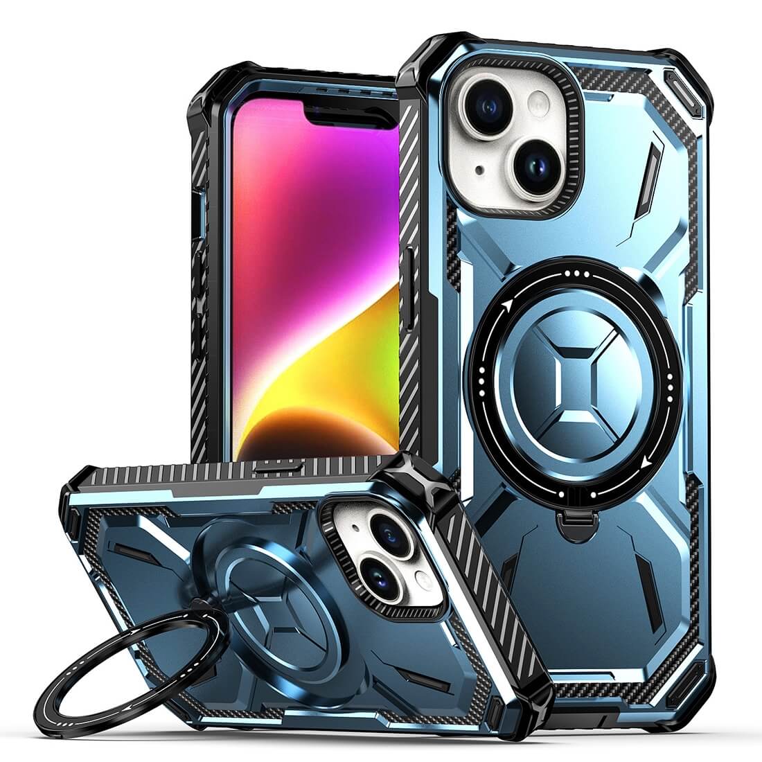 iPhone 15 - Armor Case robuste avec Kickstand