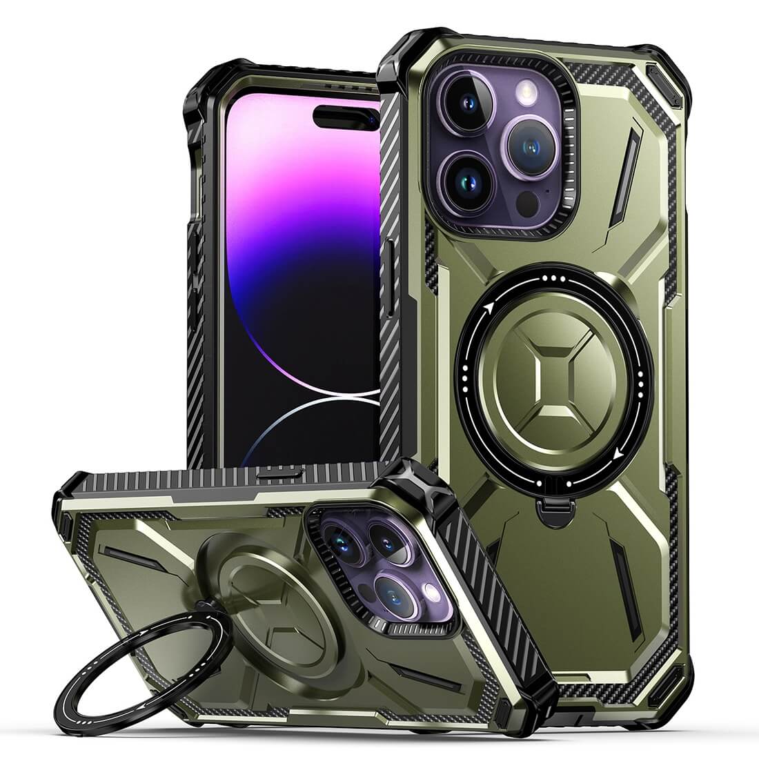 iPhone 15 Pro Max - Armor Case robuste avec kickstand
