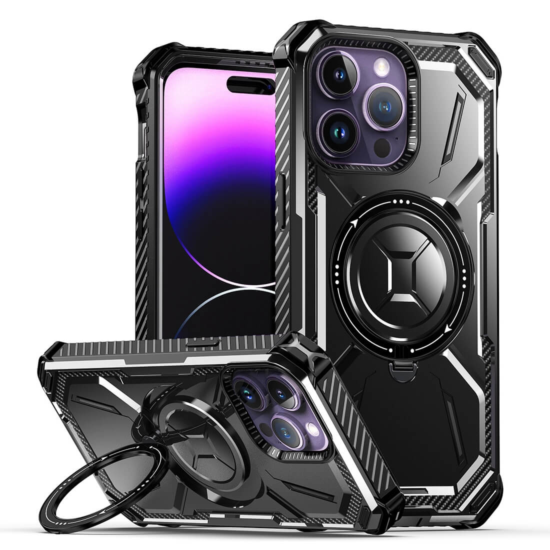 iPhone 15 Pro Max - Armor Case robuste avec kickstand