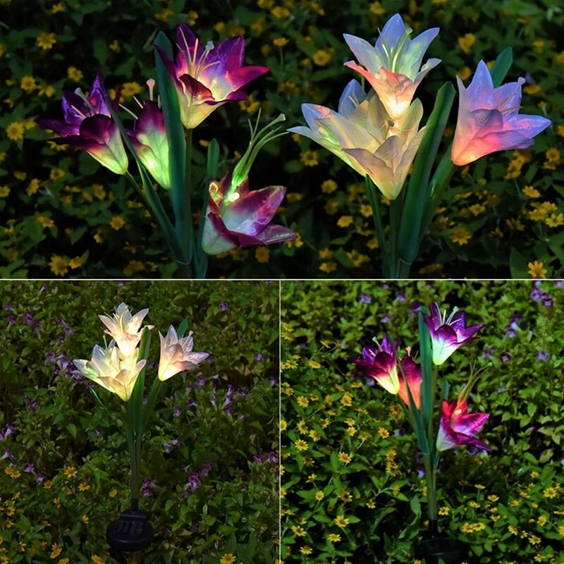 Solar Led Garden Plug Lily
