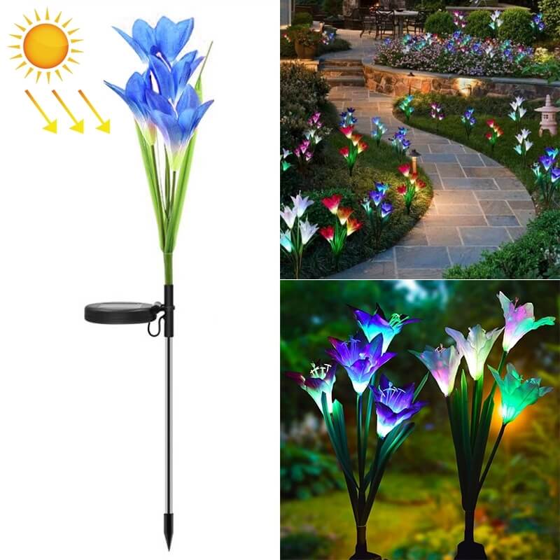 Solar Led Garden Plug Lily