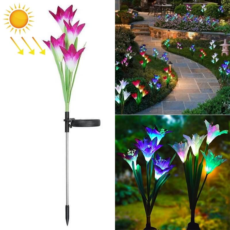 Solar Led Garden Plug Lily