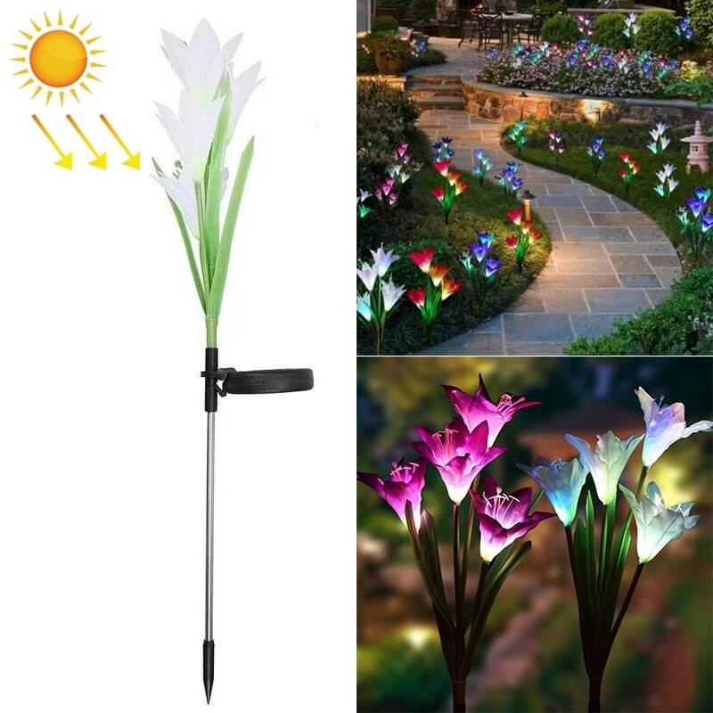 Solar Led Garden Plug Lily