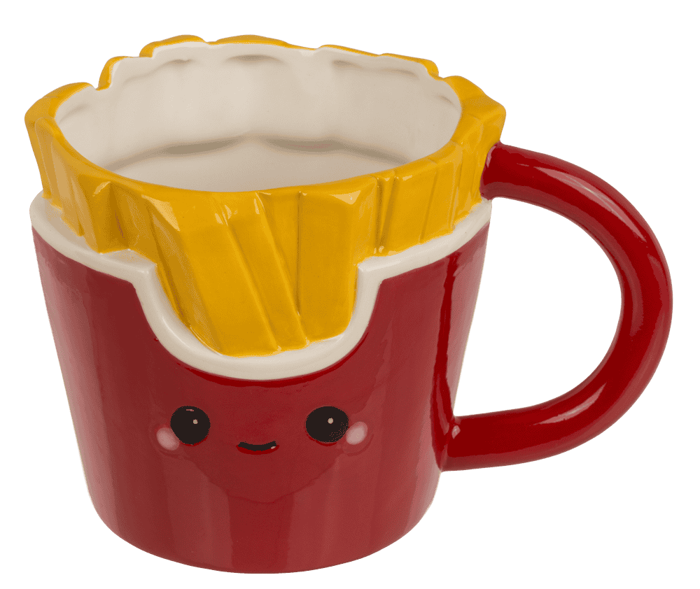 Kawaii Fries Mug – Cute Dolomite Cup (420 ml)