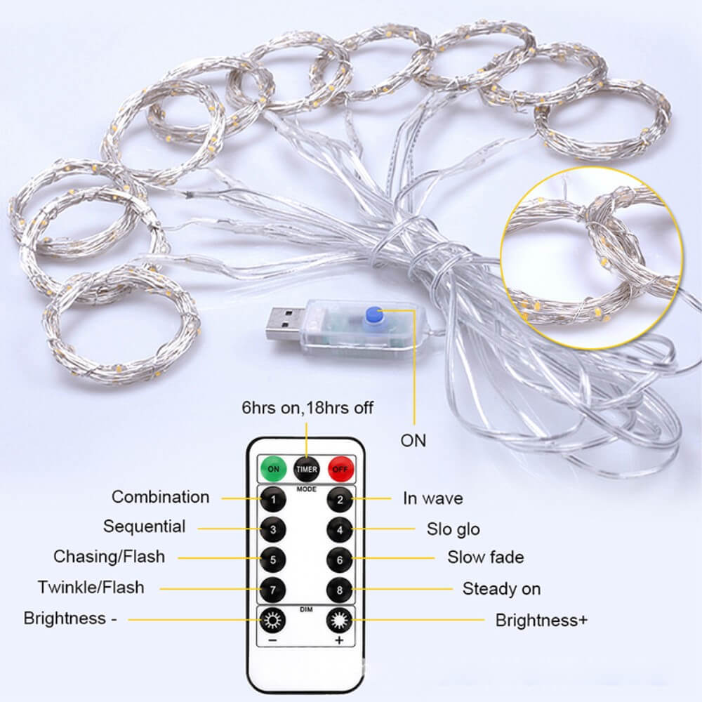 Curtain Light Chain Usb 3X3 M 300 Led