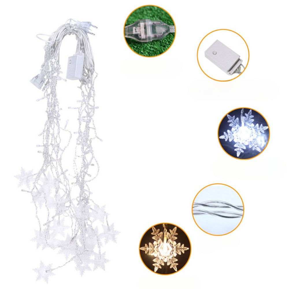 Snowflake Curtain Fairy Lights 3M