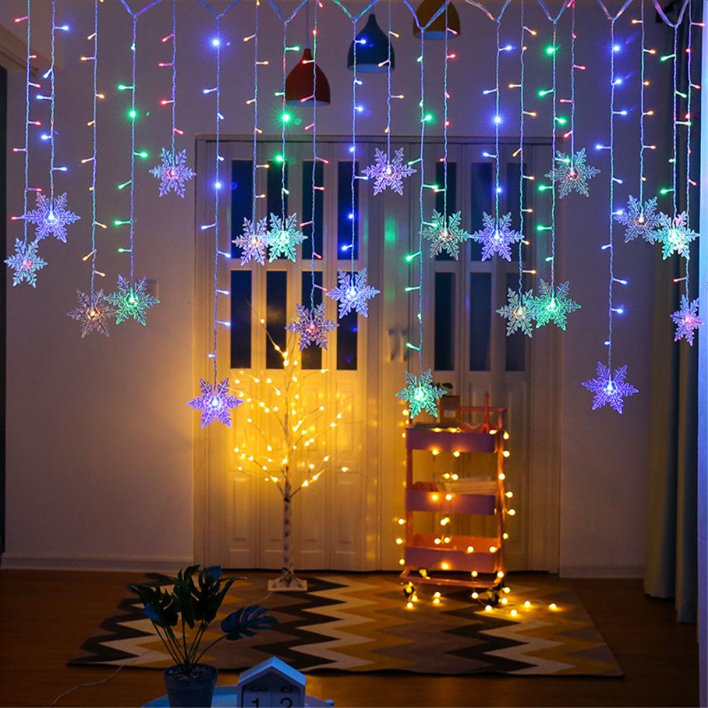 Snowflake Curtain Fairy Lights 3M