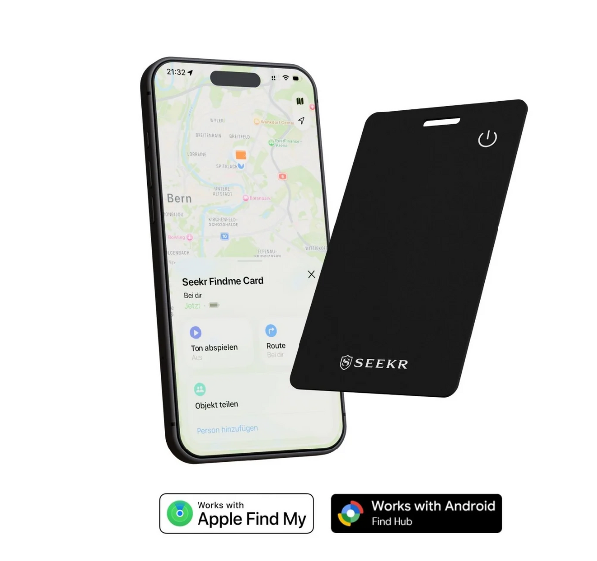 SEEKR FindMe Card per Apple & Android – Localizzatore Bluetooth ultrasottile