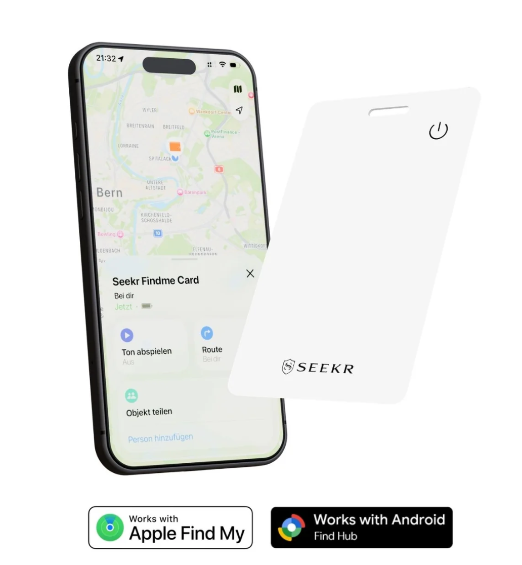 SEEKR FindMe Card per Apple & Android – Localizzatore Bluetooth ultrasottile