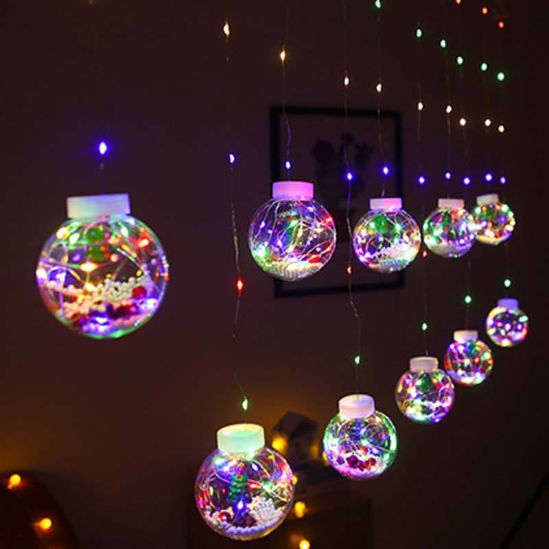 Christmas Baubles Curtain Fairy Lights 3 M