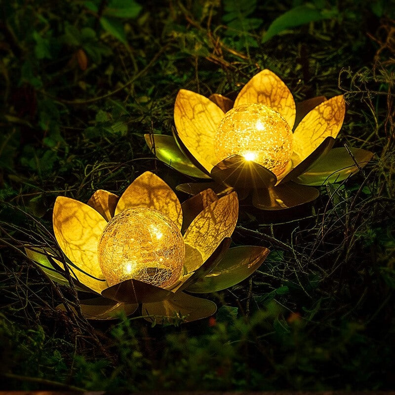 Solar table lamp LED lotus flower