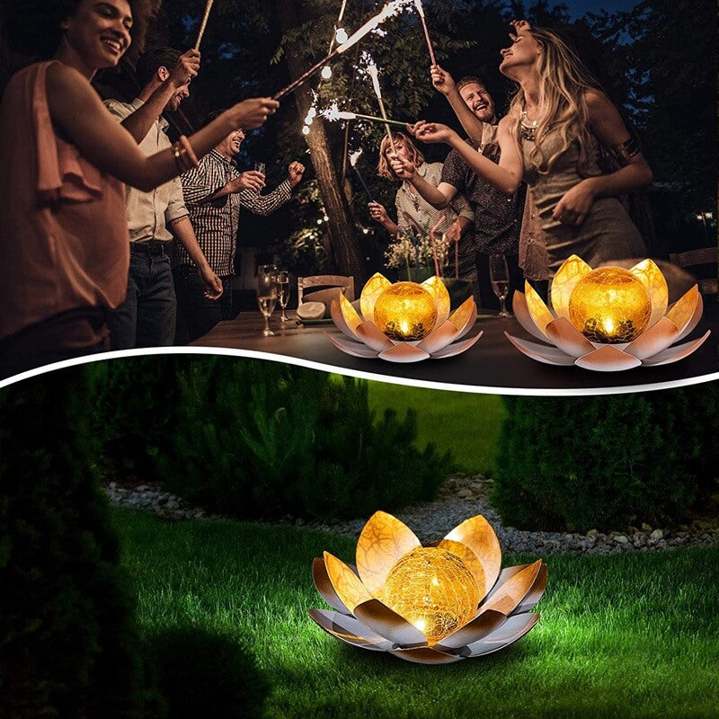 Solar table lamp LED lotus flower