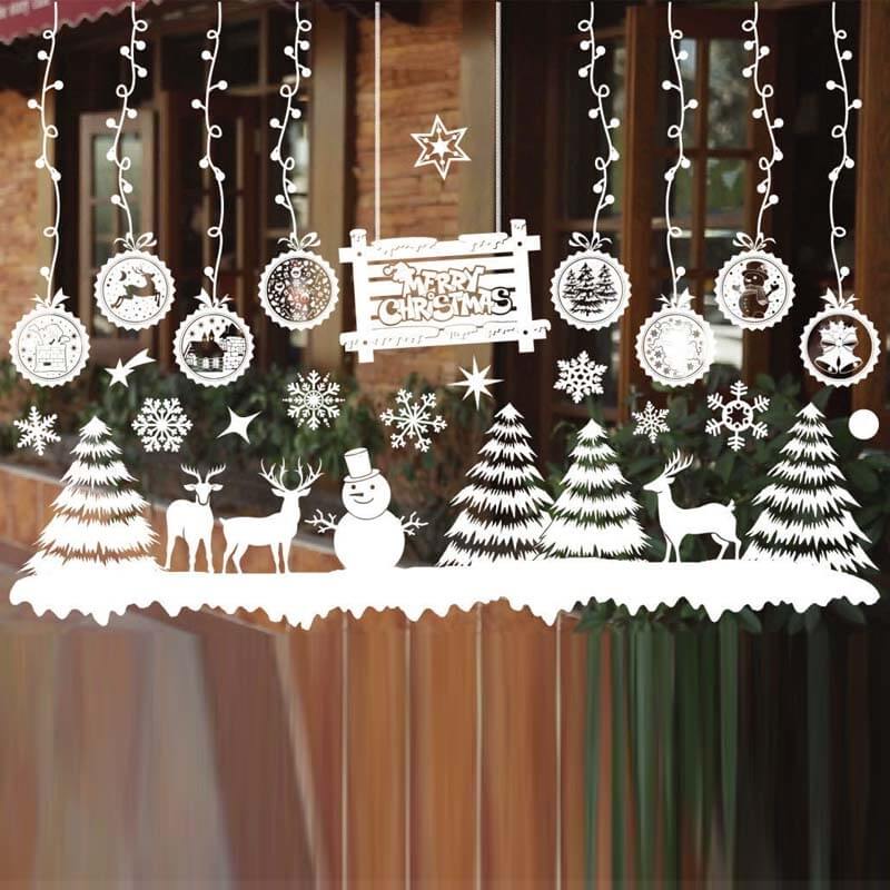 Tatouage mural Noël paysage d'hiver