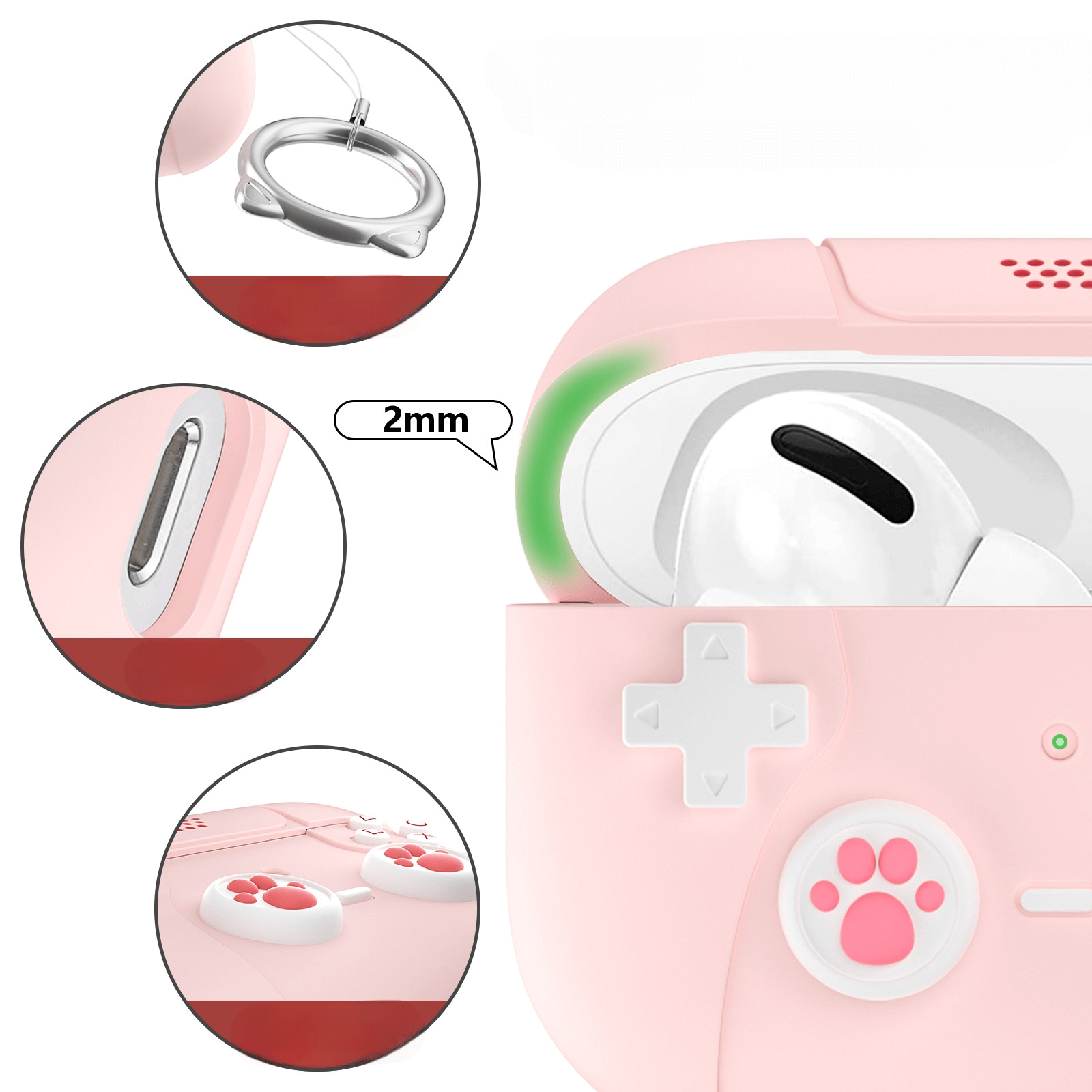 Airpods Pro 2 - Custodia protettiva in silicone gameboy 3D