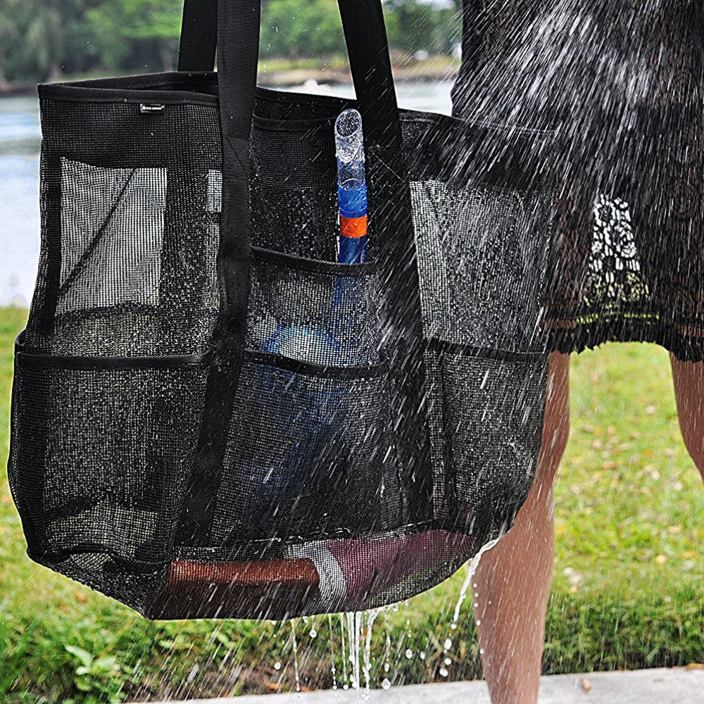 Sandfreie Netzstrandtasche Badetasche Aufbewahrungsnetz