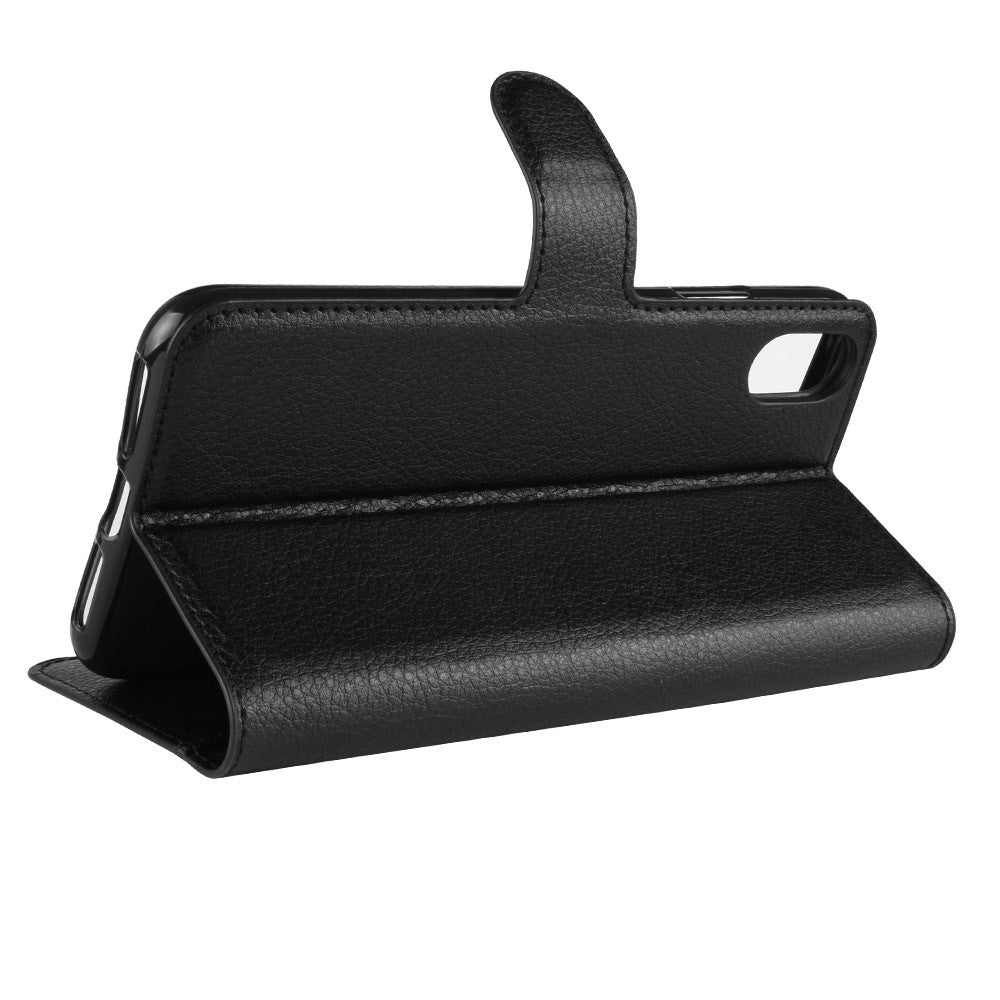 iPhone XR -  Leder Hülle mit Kartenfach schwarz