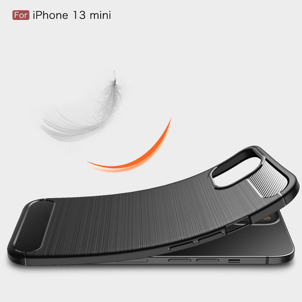 iPhone 13 Mini - Metal Carbon Look Rubber Case