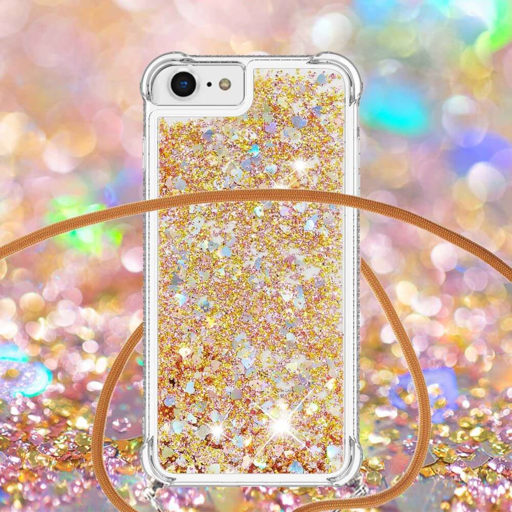 iPhone SE / 8 / 7 - Coque Paillettes Avec Bandoulière