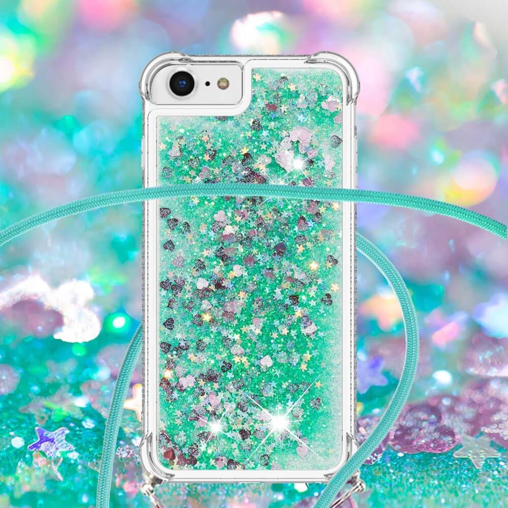 iPhone SE / 8 / 7 - Coque Paillettes Avec Bandoulière