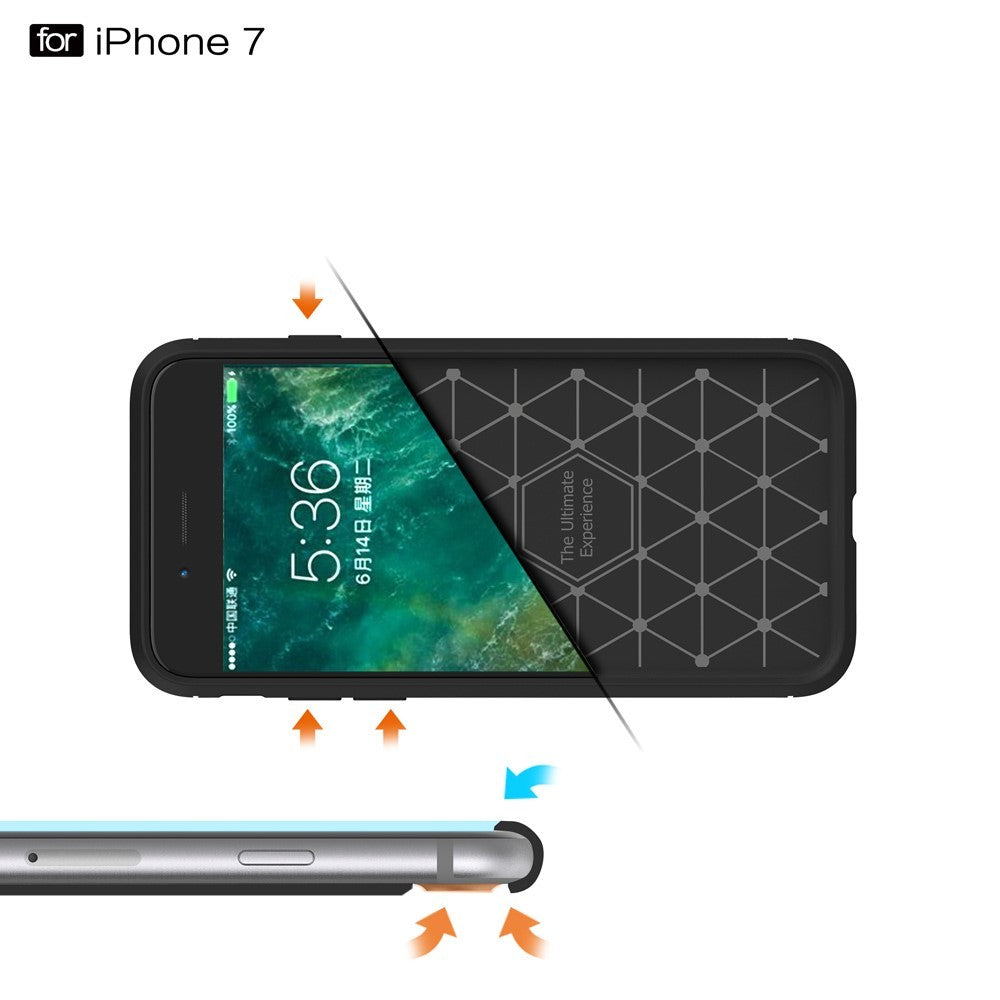 iPhone SE / 8 / 7 - Custodia look metallo carbone