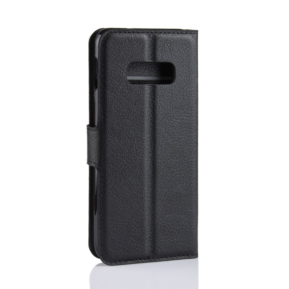 Galaxy S10e -  Leder Etui Hülle mit Kartenfächern schwarz